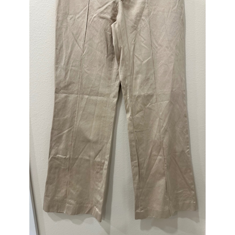 Banana Republic Womens Beige Cotton Pintuck Wide Leg Trousers Size 4 - Picture 3 of 8